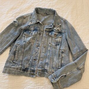 Free People Light Wash Denim Jacket